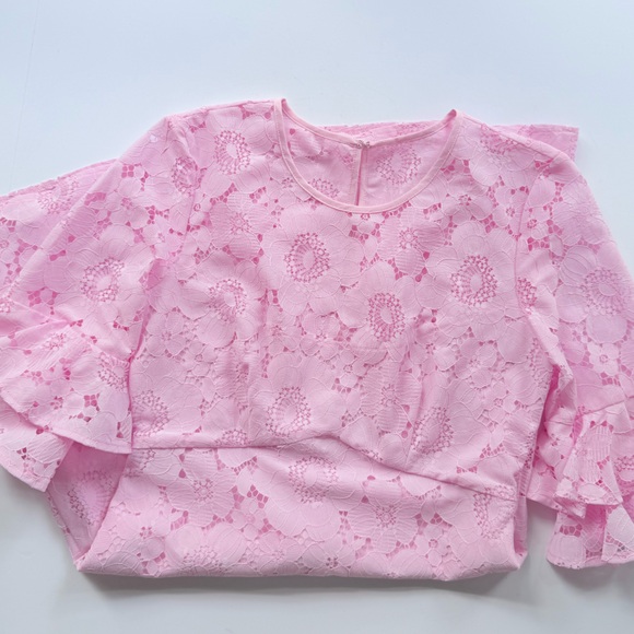 Amanda Uprichard Aveline Dress in Lotus Pink Lace Size XS MSRP $225 - Picture 5 of 11